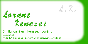 lorant kenesei business card