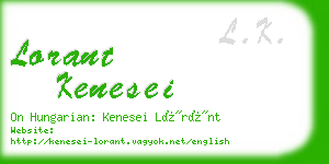 lorant kenesei business card